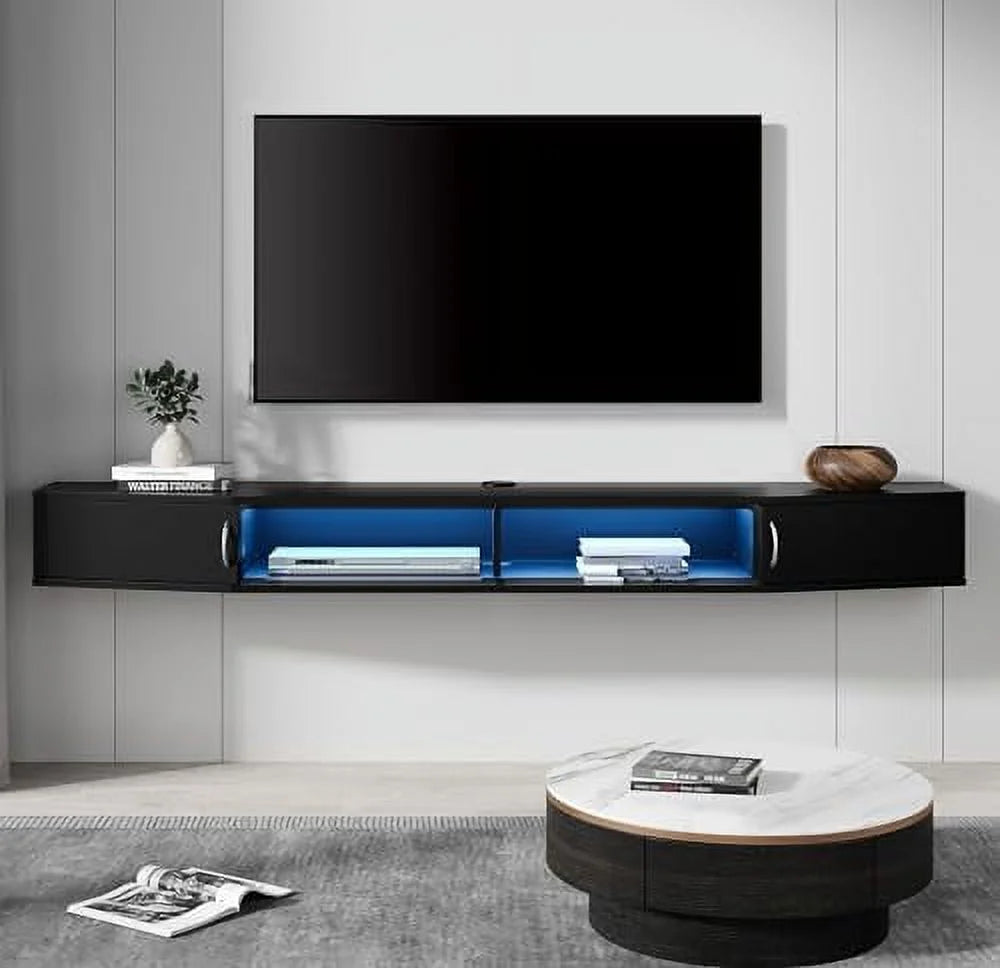 Black Floating Wall Mounted TV Stand Q9478