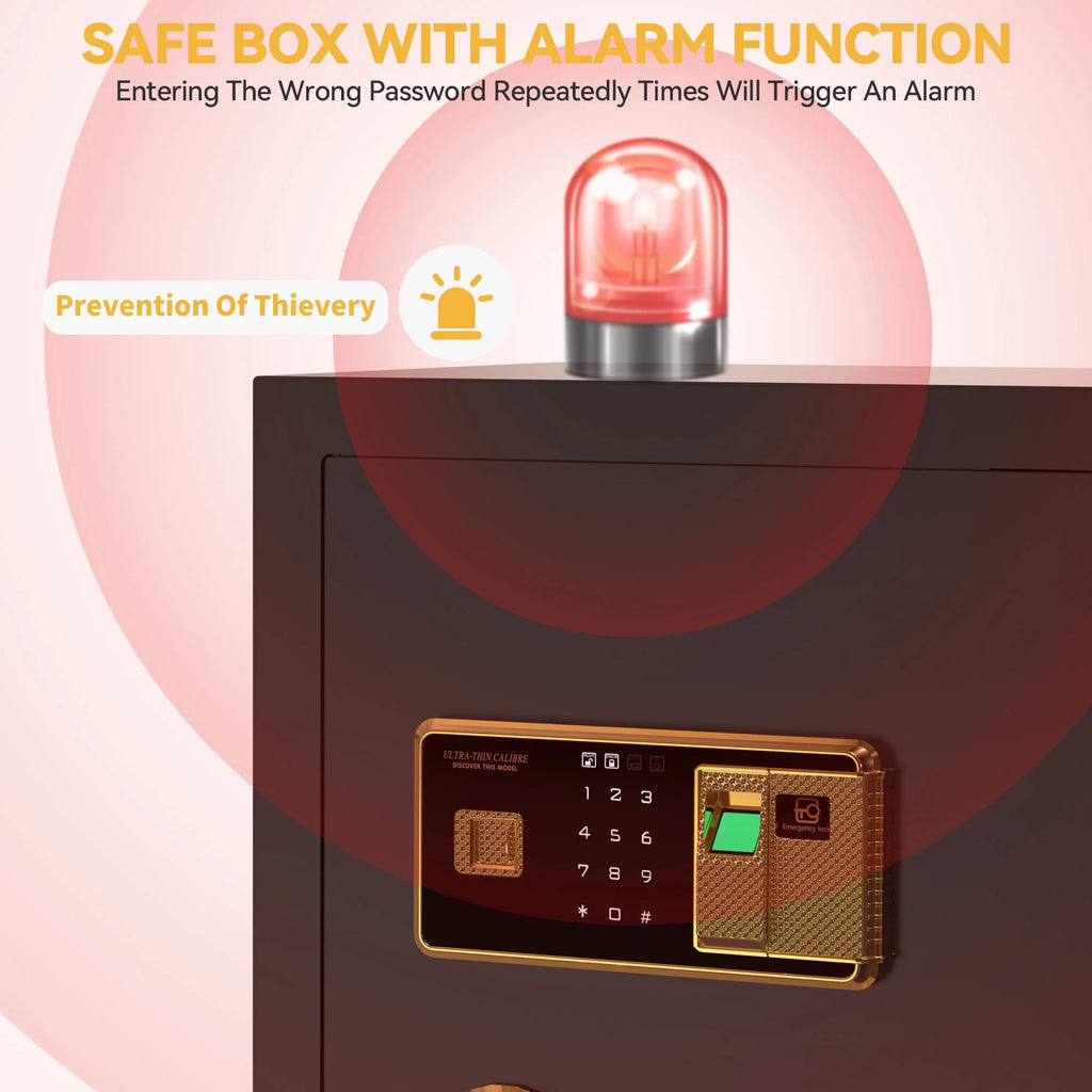 Large Black Fingerprint Safe Box with Digital Keypad and Adjustable Shelves P79716