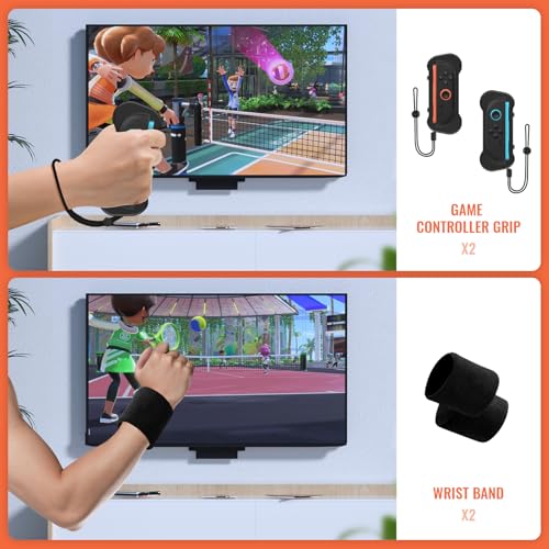 Switch Sports Games Accessories Bundle, 10 in 1 Family Party Pack with Tennis Rackets, Golf Clubs, Leg Straps & Joycon Grips R113504