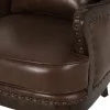 Dark Brown Upholstered Accent Chair with Nailhead Trim N8833