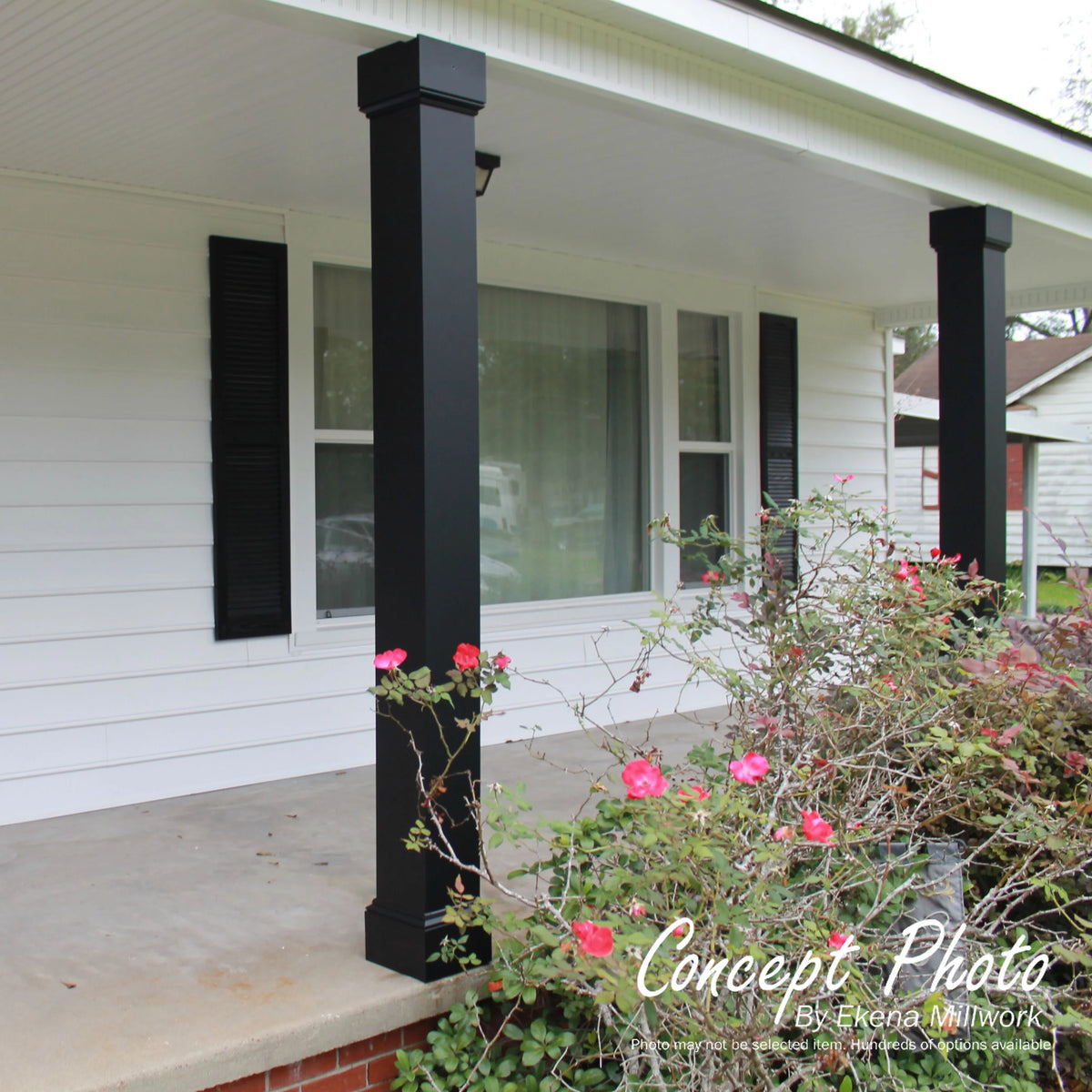 Gloss White Square Aluminum Column with Capital & Base Y966