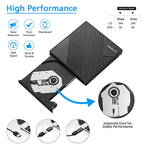 External DVD Drive USB 3.0 USB C CD/DVD +/-RW Optical Drive W271