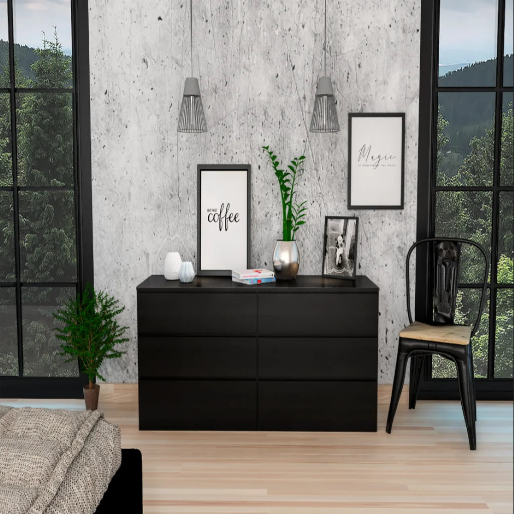 6 Drawer Double Dresser Light Gray S782