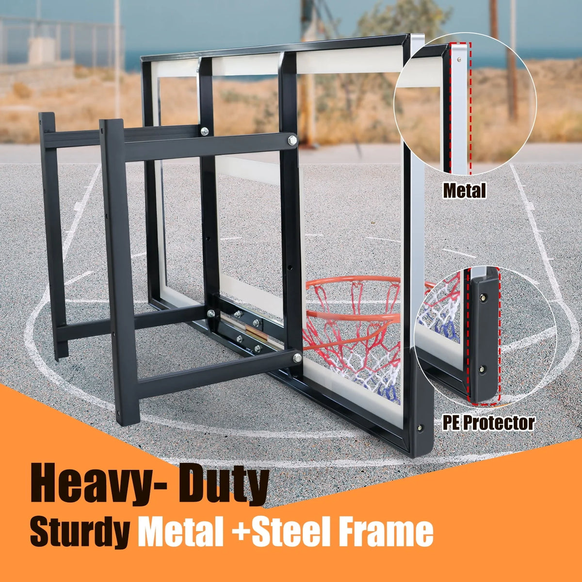 48in Wall-Mounted Basketball Backboard and Rim Combo X91199