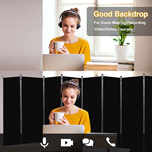 Black 4 Panel Folding Room Divider H881662