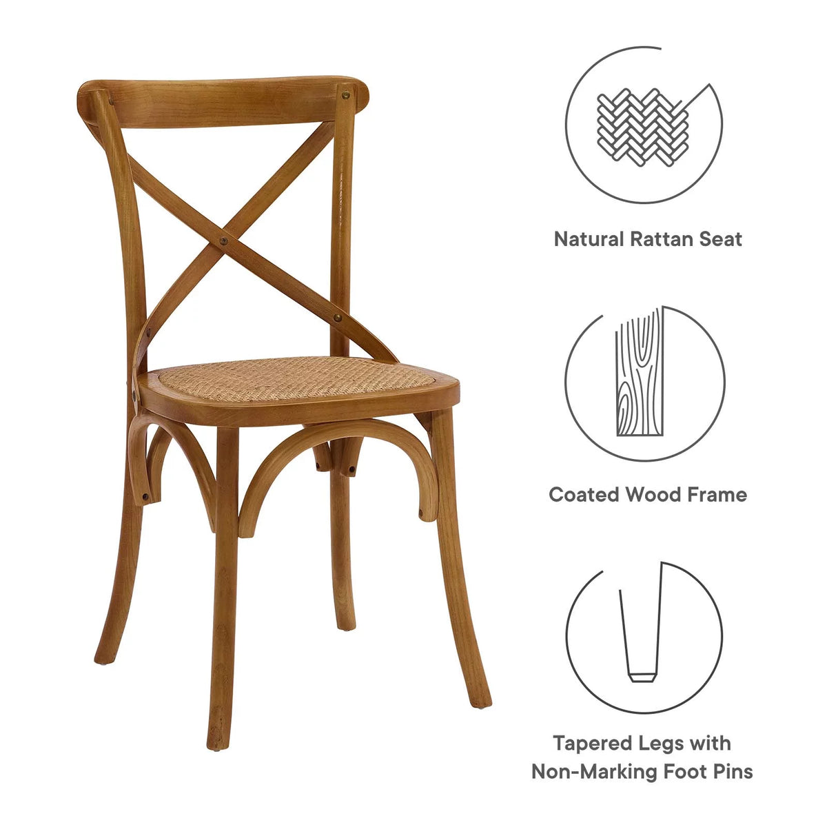 Walnut Dining Side Chair Set of 2 Y161