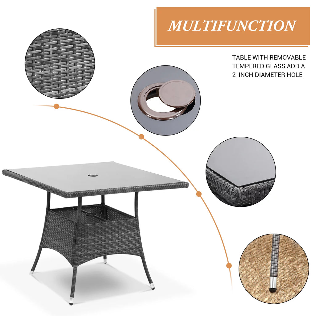 5 Piece Outdoor Wicker Patio Dining Set B146