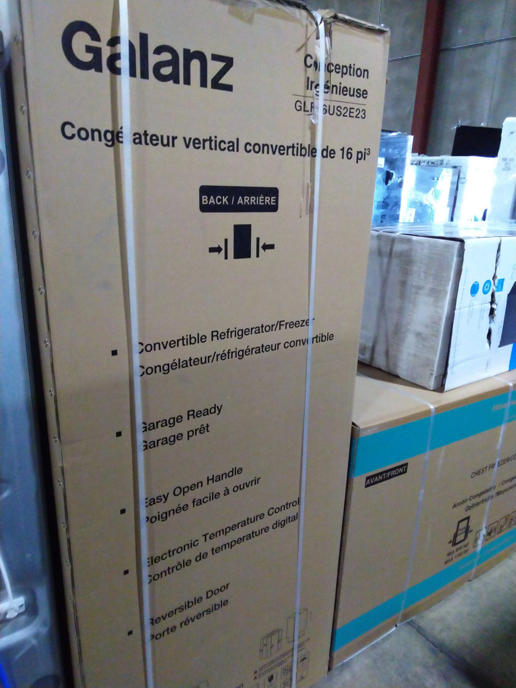 28 In. 16 Cu.Ft. Stainless Steel Convertible Upright Freezer or Refrigerator Q24504