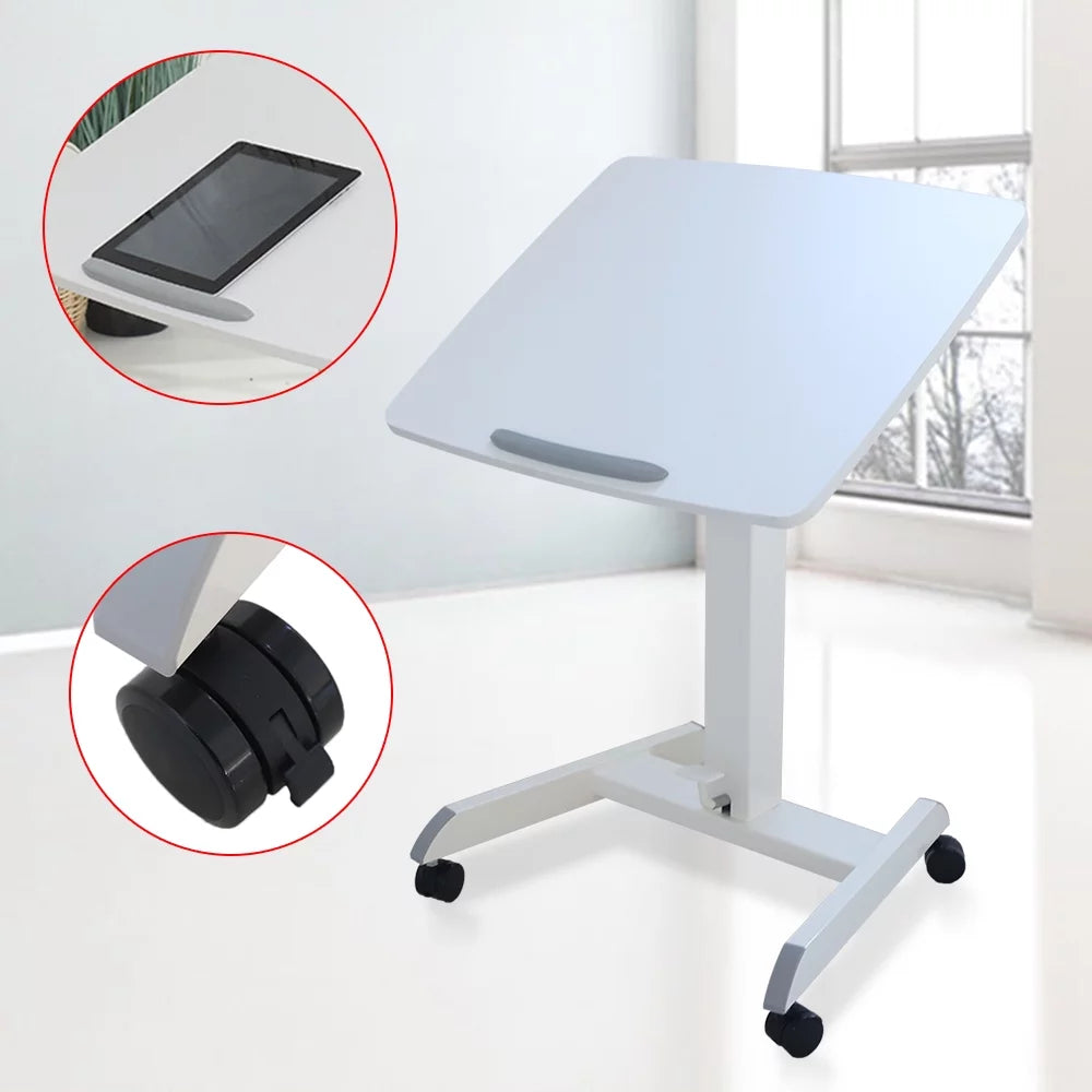 White Tilting Table Top Standing Desk with Wheels K682521