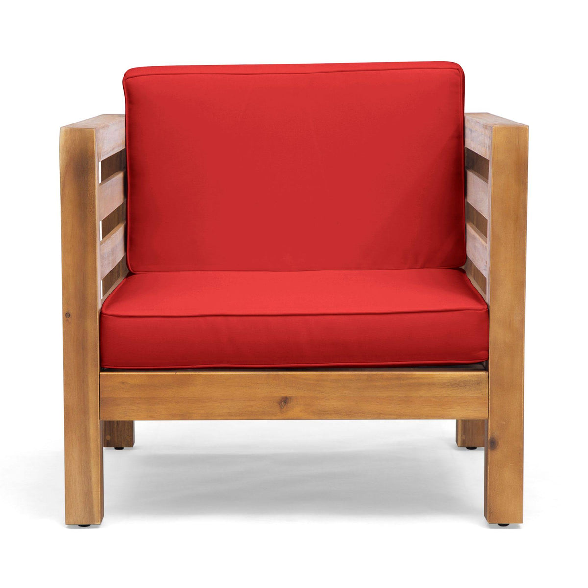 Teak and Red Acacia Wood Club Chair V244