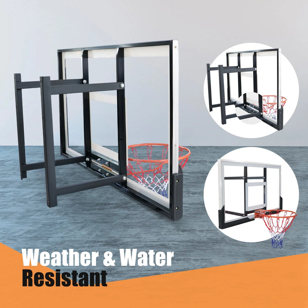 48in Wall-Mounted Basketball Backboard and Rim Combo X91199