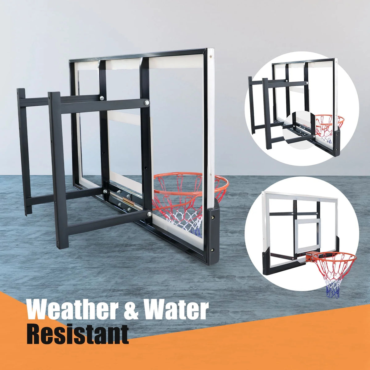 48in Wall-Mounted Basketball Backboard and Rim Combo X91199
