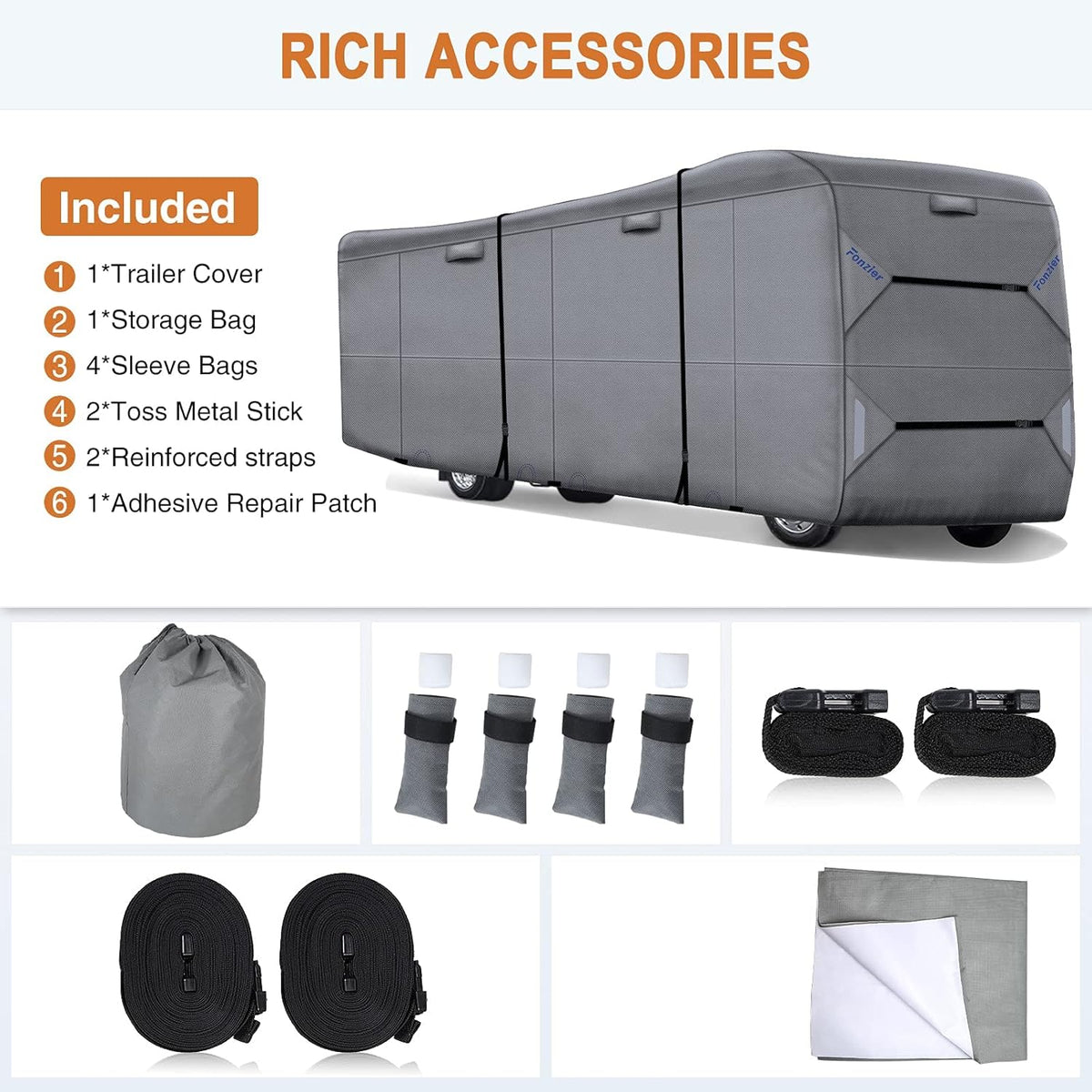 Heavy Duty RV Cover for 31'-34' Motorhome T4758