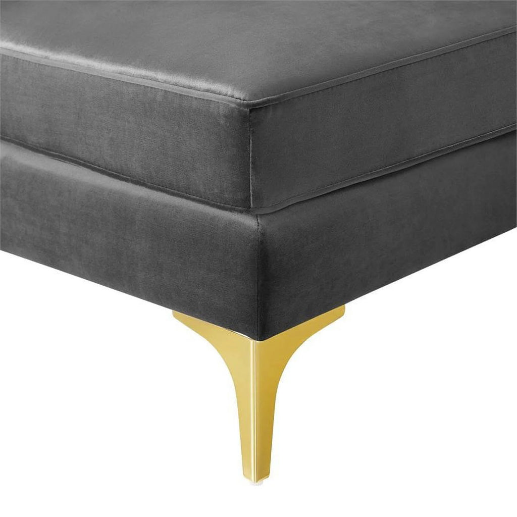 6-Piece Channel Performance Velvet Tufted Sectional Sofa in Gray X668