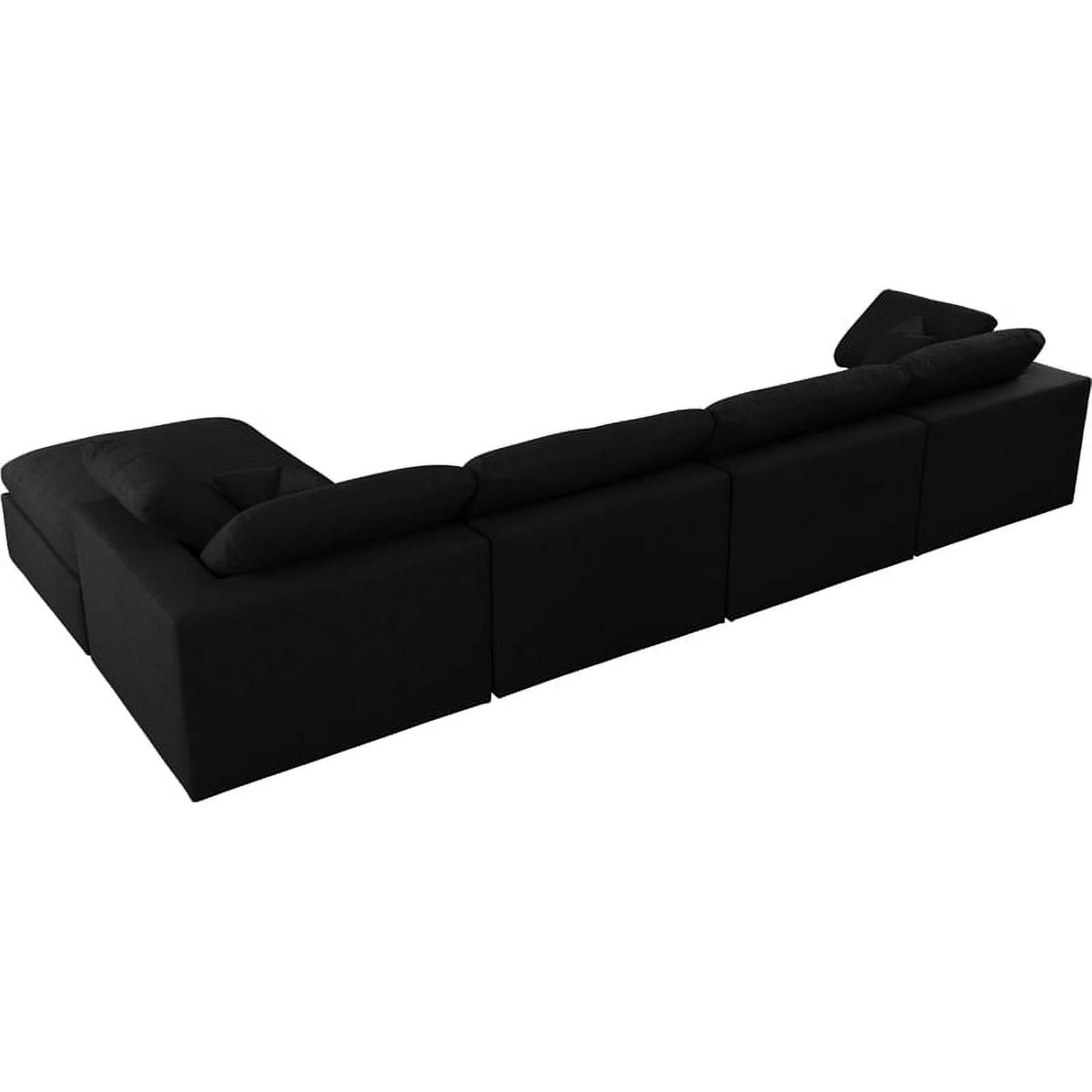 Black Linen Fabric Modular Sectional M356360