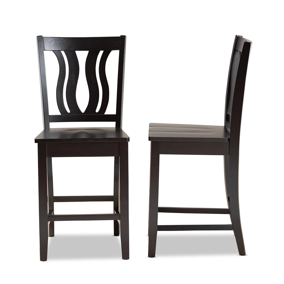 Dark Brown Bar Stool Set of 2 P53355