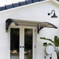 Patio Awning Polycarbonate Cover 40''x40'' Dark Brown Canopy Black Bracket N552626