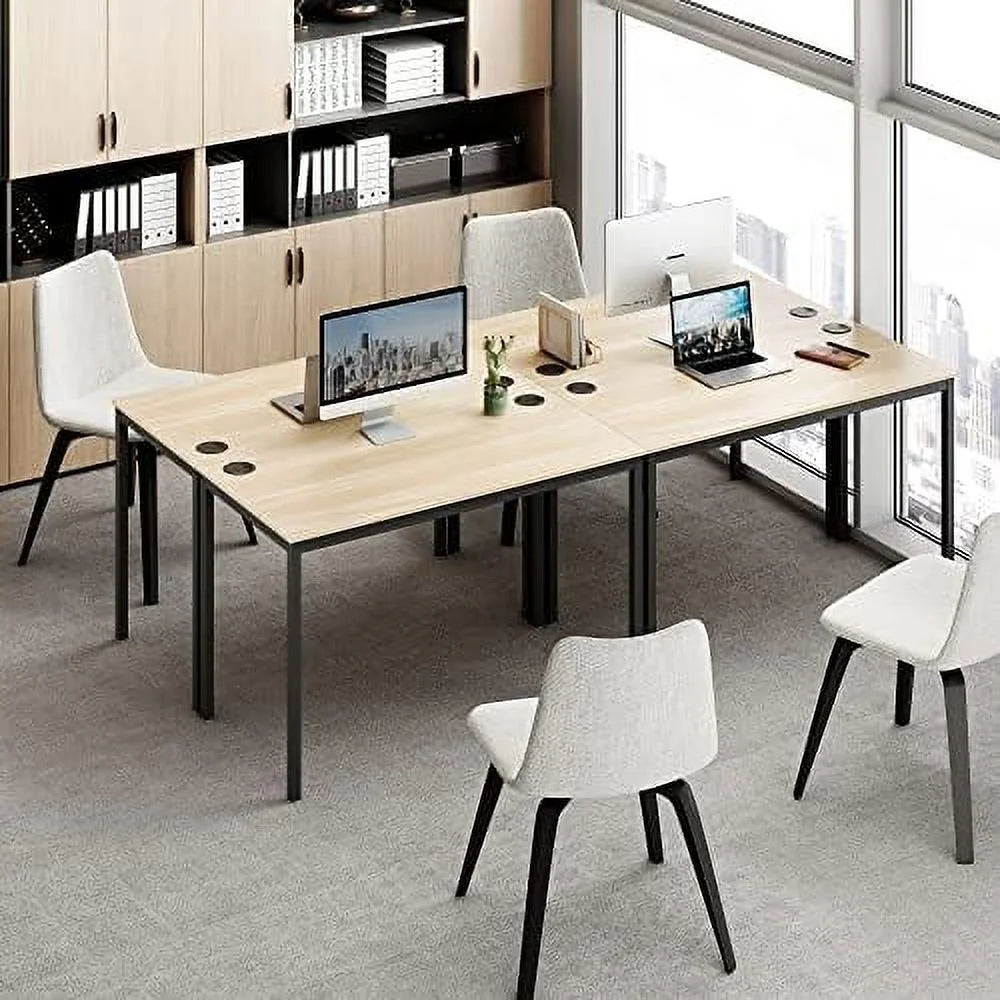 47 inch Teak Computer Desk with Black Metal Frame X574537