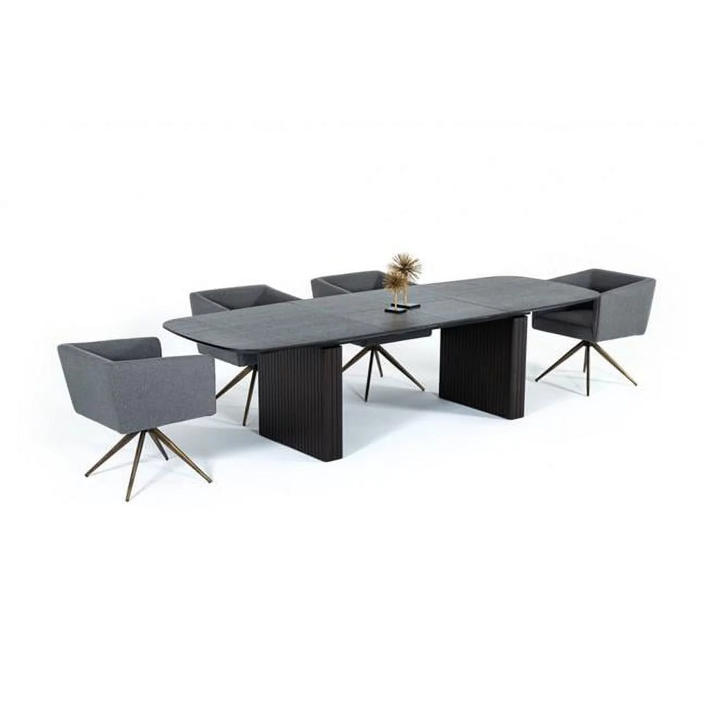 Smoked Rectangular Manufactured Wood Dining Table I20377