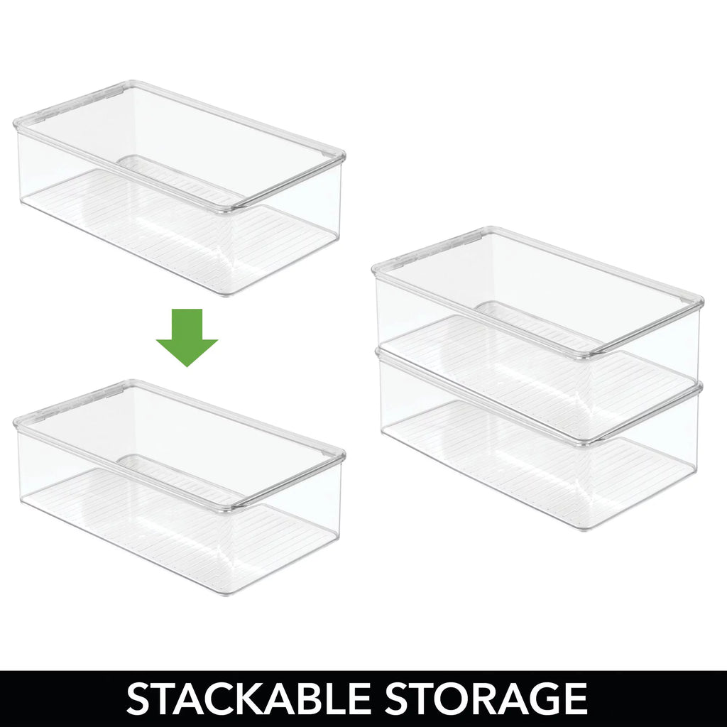 Clear 2 Pack Plastic Storage Organizer Box W69707