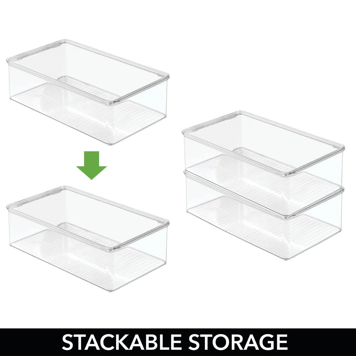 Clear 2 Pack Plastic Storage Organizer Box W69707