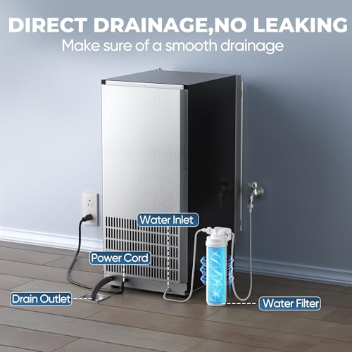15" 80 LBS/Day Stainless Steel Built-in Freestanding Ice Maker F7037