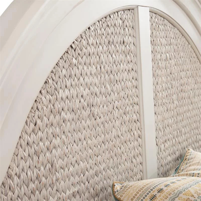 Dove White Queen Woven Wood Headboard V45908
