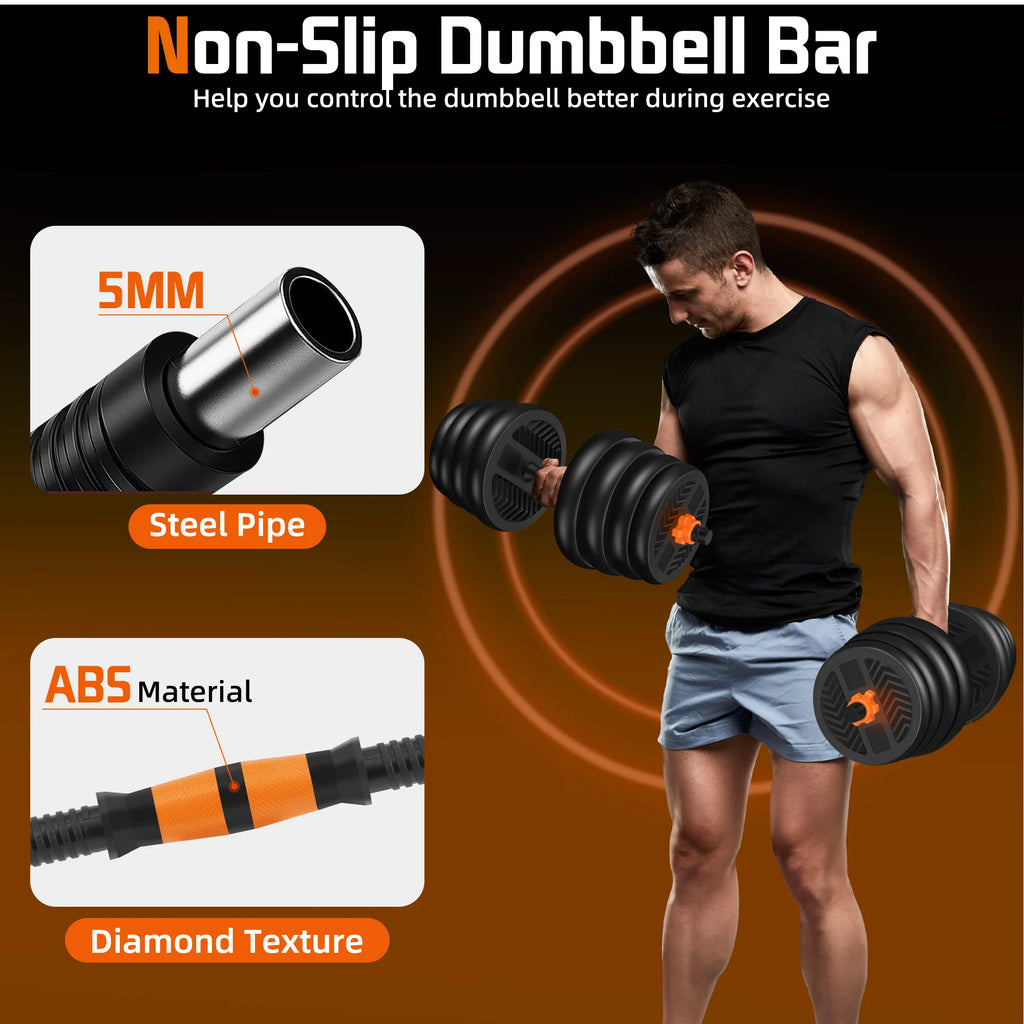 66LBS 4 in 1 Adjustable Dumbbell Set with Connecting Rod I379233