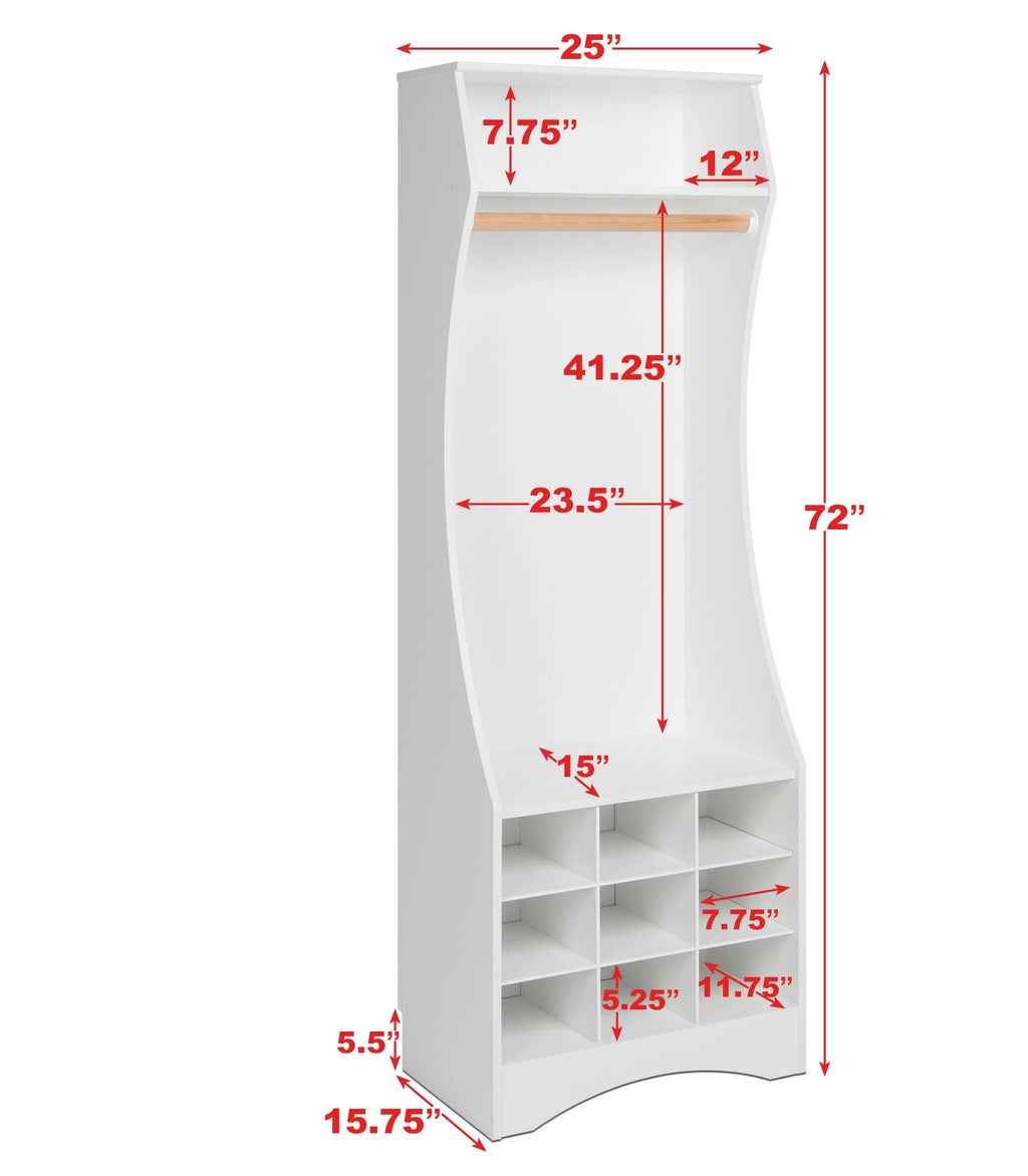 White Compact Wardrobe with Shoe Storage S9931