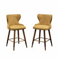 Yellow Faux Leather Counter Stool Set of 2 M8161