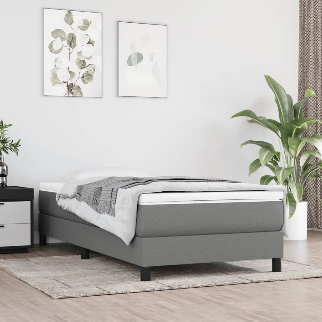 Pocket Spring Bed Dark Gray Twin XL Fabric U903569