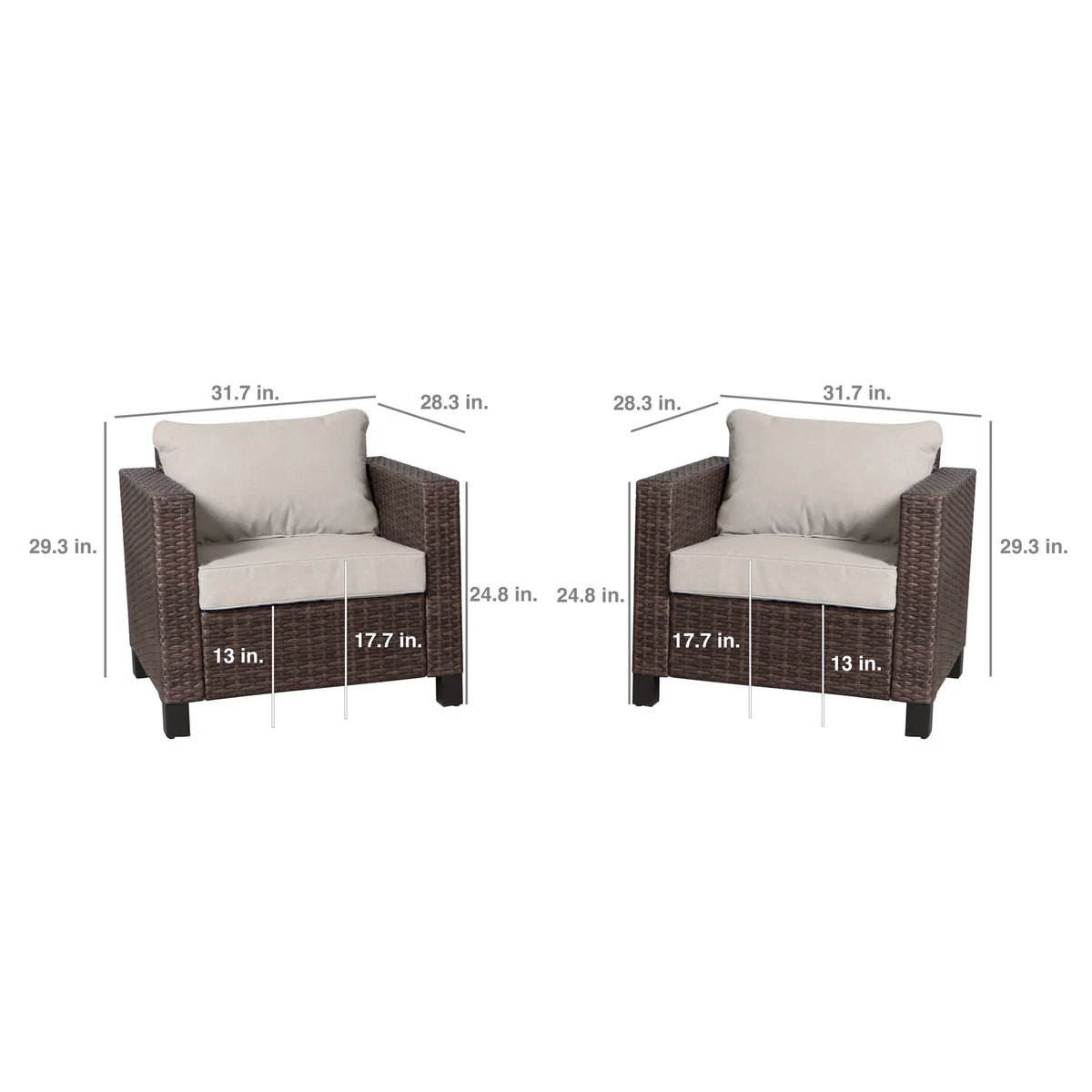Gray Outdoor Club Chair 2 Pack T277