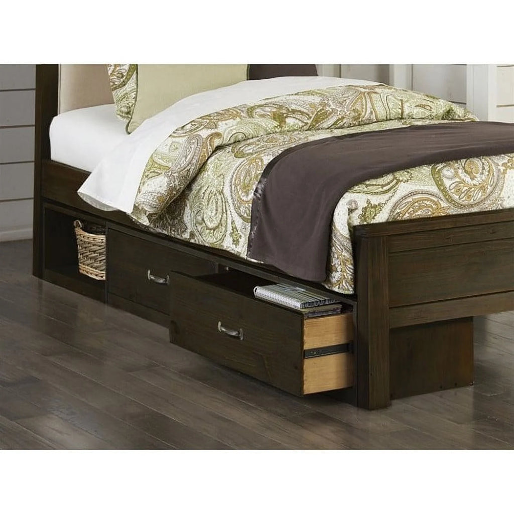 Espresso 2-Drawer Wood Twin Storage Bed J664
