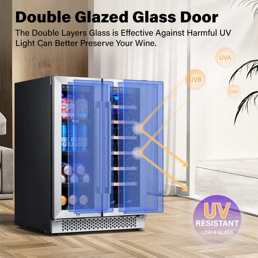 24 Inch Dual Zone Wine and Beverage Refrigerator E45730