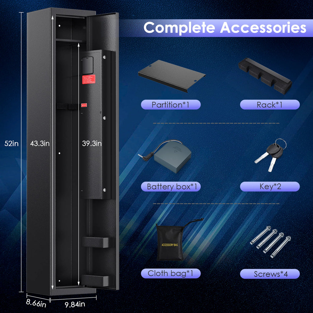 3-Gun Safe with LED Light, Digital Keypad, Alarm System M45385