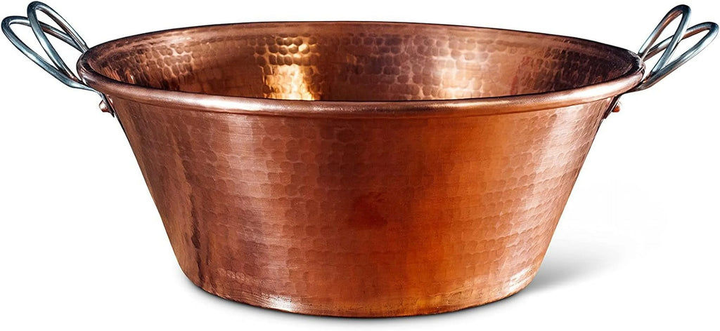 4 Qt 12 In Solid Copper Hand Hammered Jam Pan C524