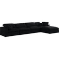 Black Linen Fabric Modular Sectional M356360