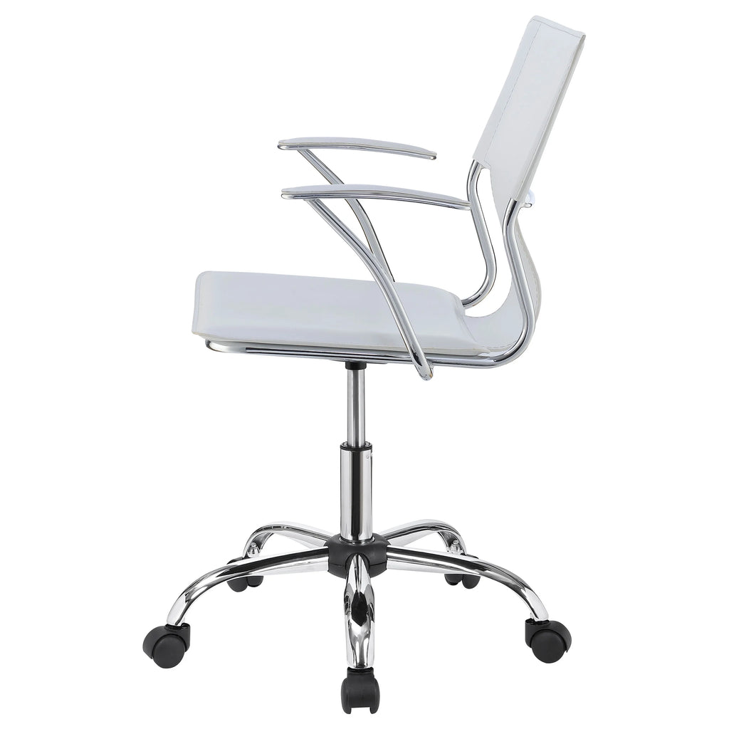 Adjustable Height Office Chair White and Chrome M6241