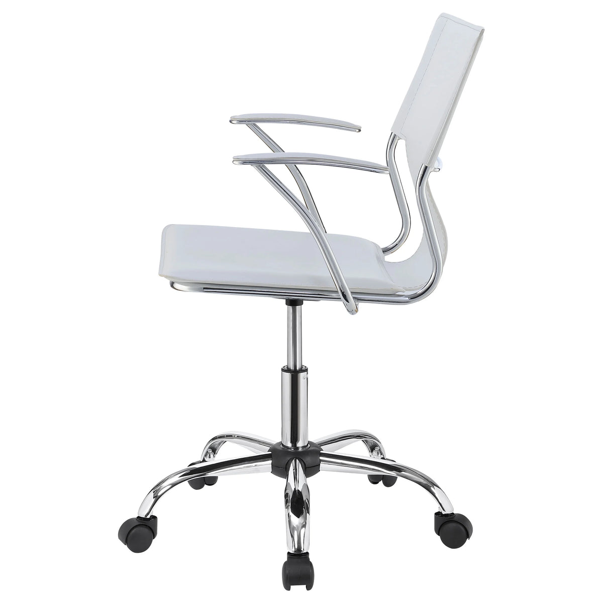 Adjustable Height Office Chair White and Chrome M6241