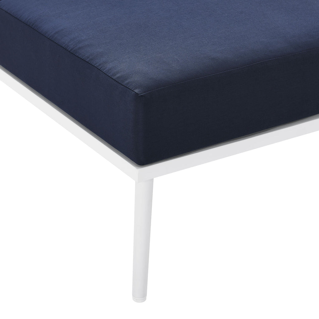 Navy White Aluminum Fabric Lounge Chair Z351