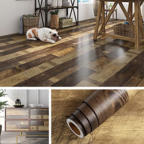 Waterproof Peel and Stick Wood Contact Paper Vinyl Flooring Roll I715176