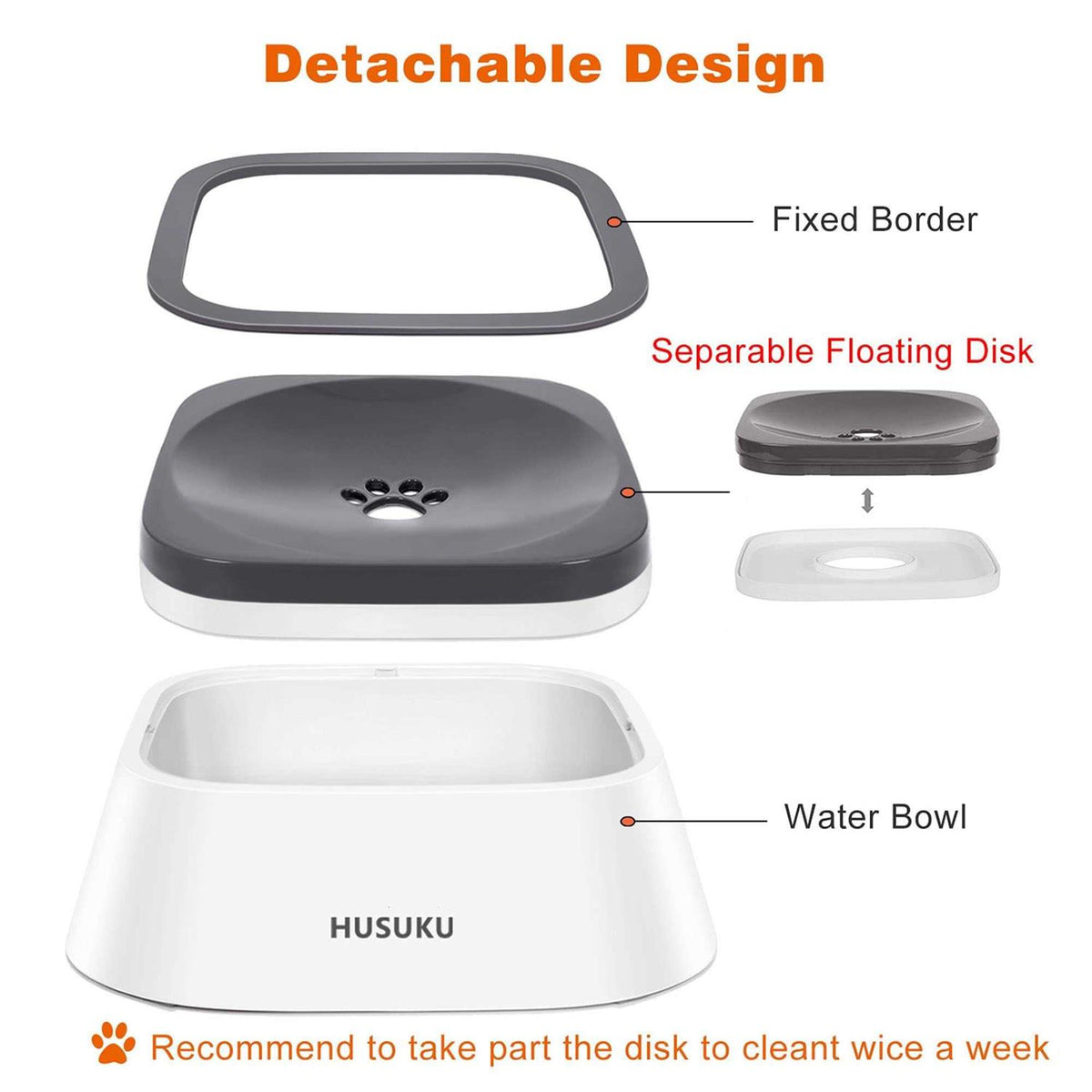 Dog Bowl 35oz Slow Water Feeder Y222