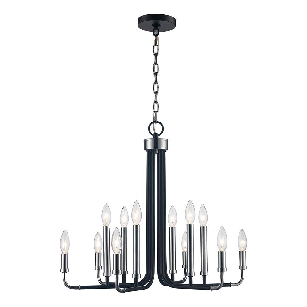 12-Light Black and Chrome Chandelier Y78242