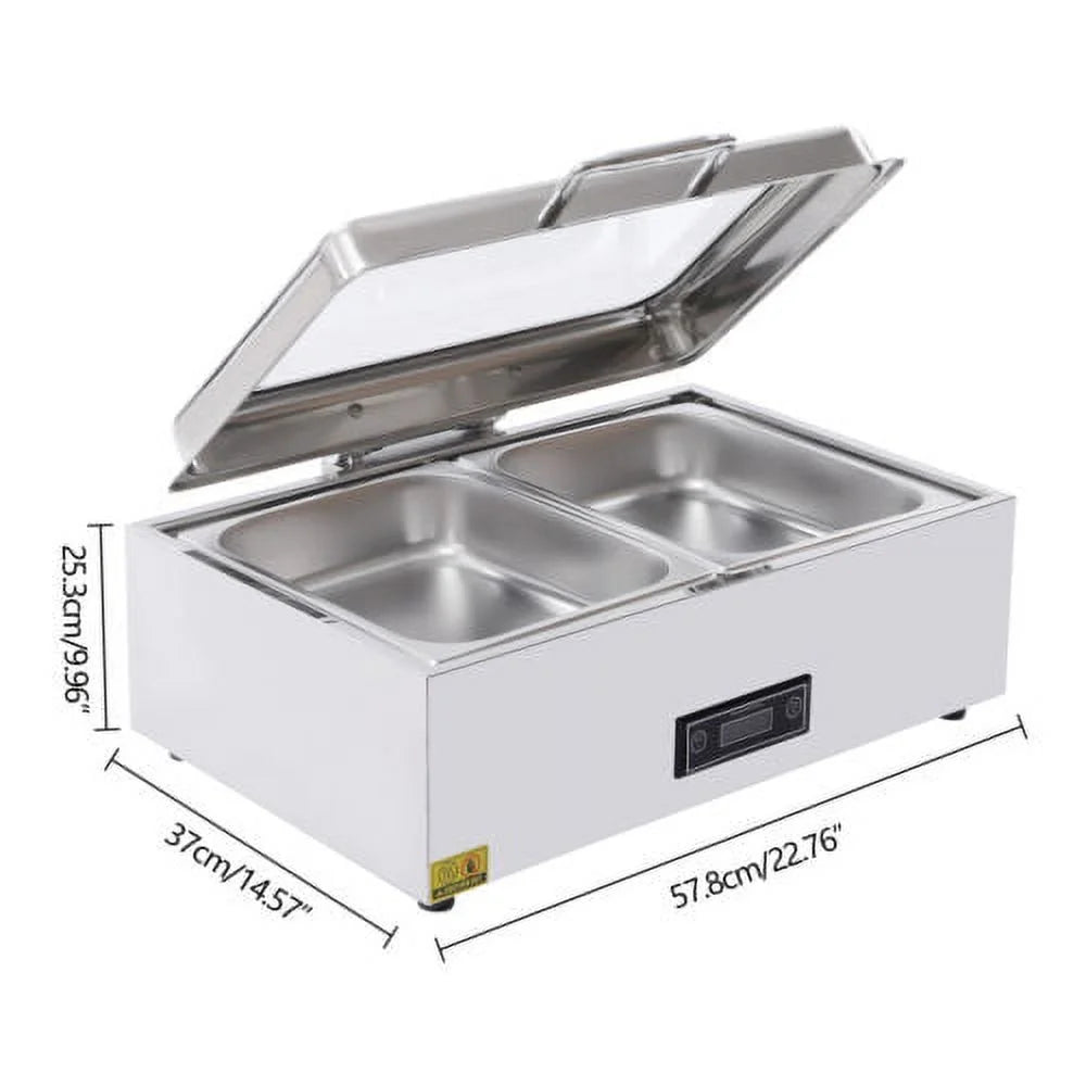 Stainless Steel 9QT Electric Chafing Dish with Lid T8560