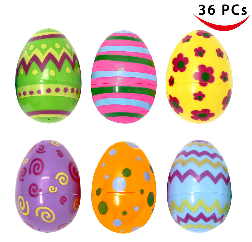 36 Pcs Plastic Jumbo Easter Eggs U699
