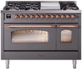 48 Dual Fuel Propane Gas Range Matte Graphite Copper Trim N5129