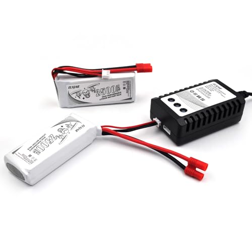 7.4V 2500mAh LiPo Battery with Banana Connector and B3 Charger V59899