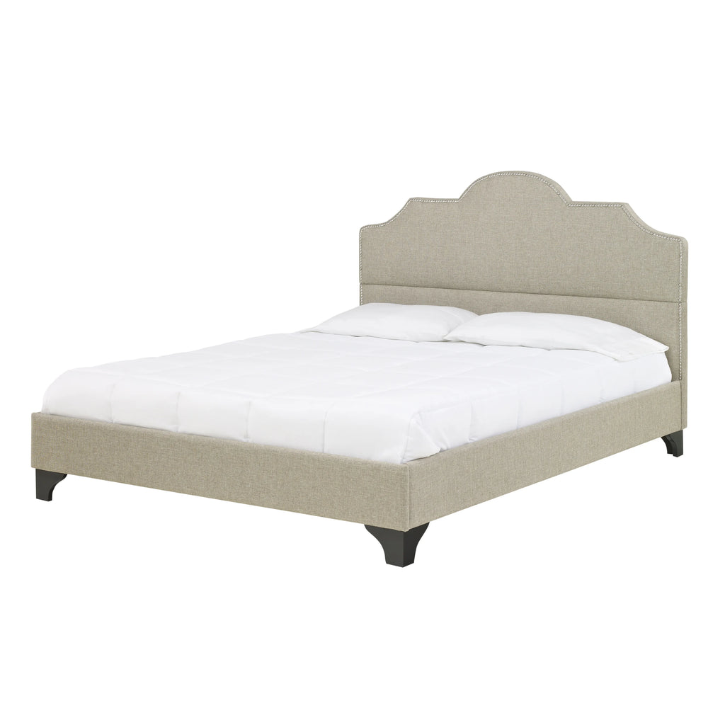 Upholstered Platform Bed with Nailhead Trim M2938