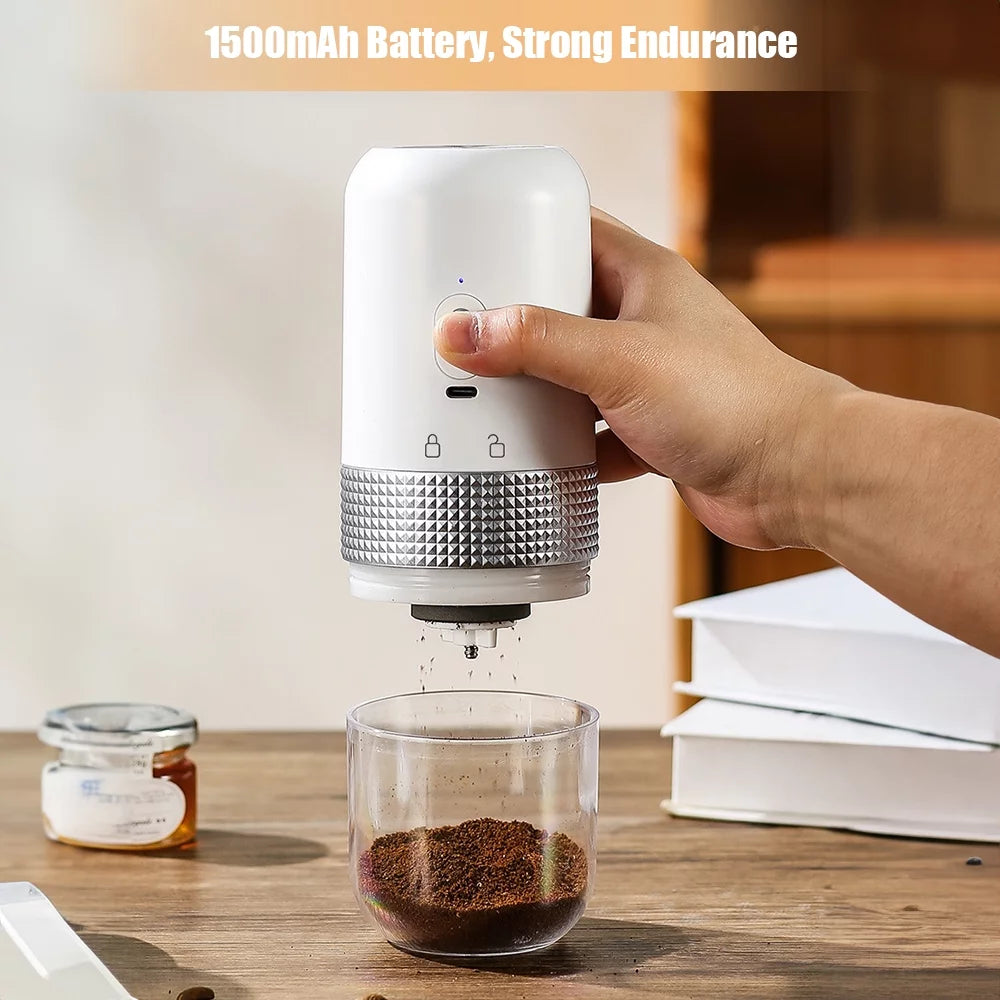 Portable Electric Burr Coffee Grinder 13W 200ml USB Rechargeable Adjustable Cordless A849