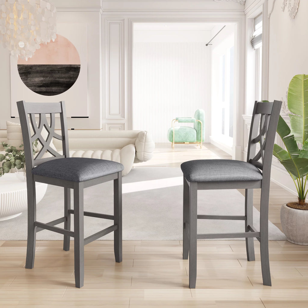 3-Piece Wooden Counter Height Dining Set with 2 Chairs X63359